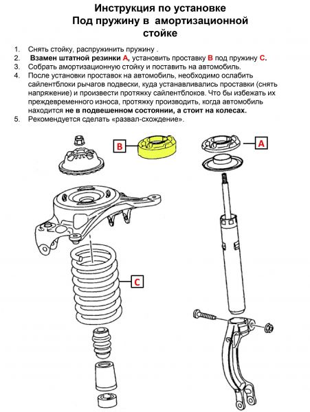 Проставки опор передніх стійок PORSCHE MACAN 2014-2019 поліуретанові 30мм (49-15-002/30)