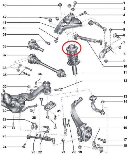 Проставки опор передніх стійок Skoda алюмінієві 30мм (40-15-008М30)